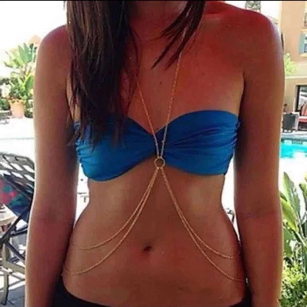 Silver chains body waist jewelry